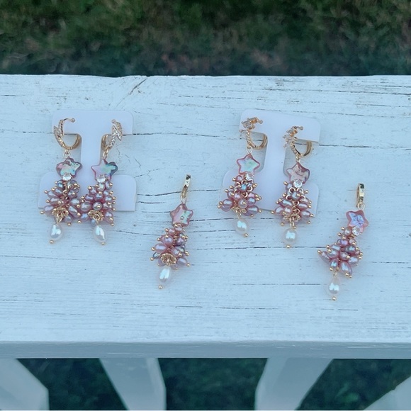 Jewelry - X’mas 03 Handmade Freshwater Baroque Pearl X’mas Tree Earrings and Pendant Set